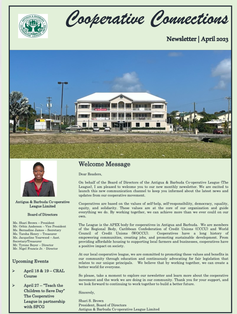 Cooperative Connections Newsletter July 2023 – Antigua & Barbuda Co